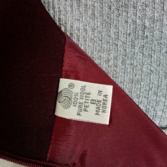 Vintage Plum Pencil Skirt Wool Ellen Tracy 8p - Picture 7 of 7